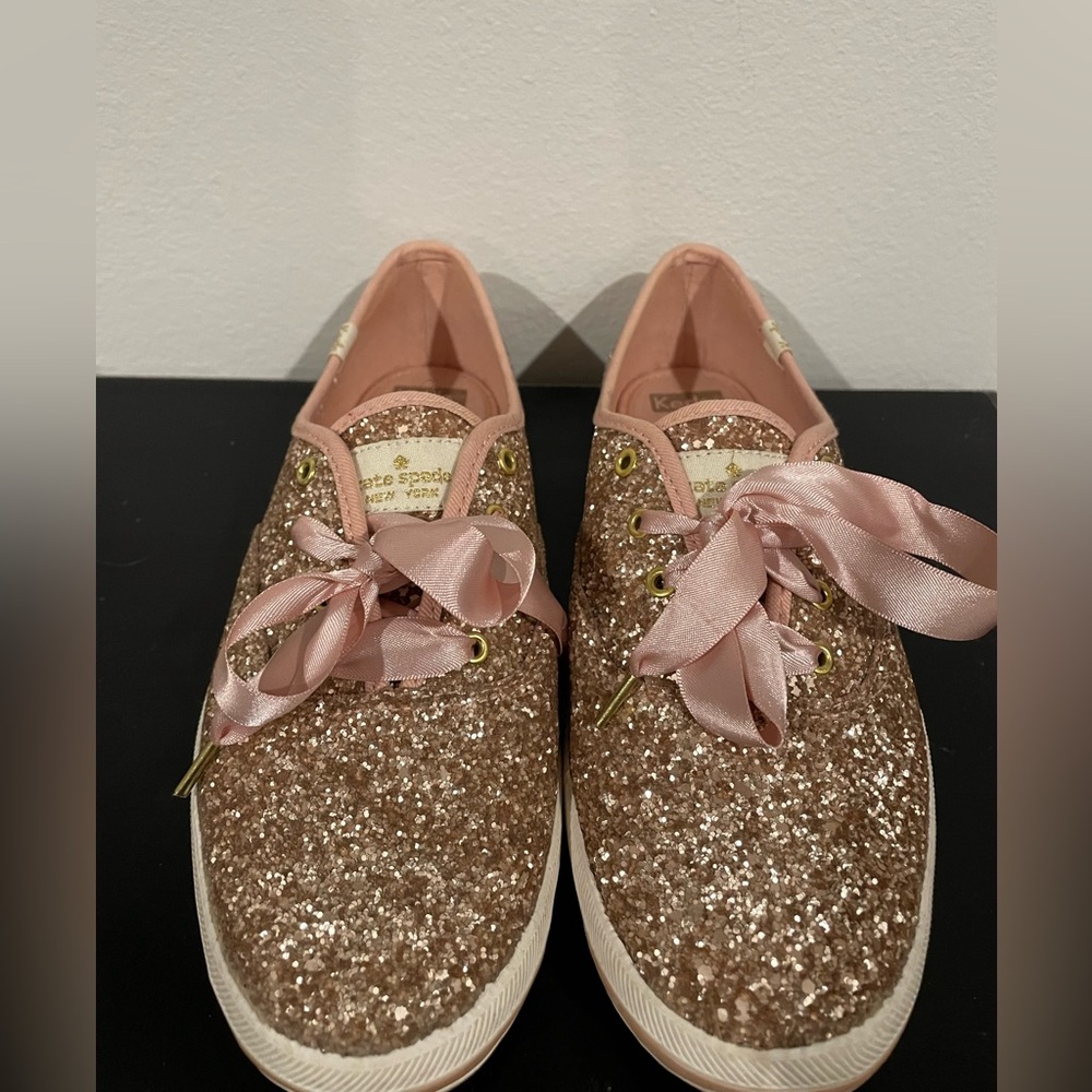 Kate Spade Rose Gold Glitter Sneakers